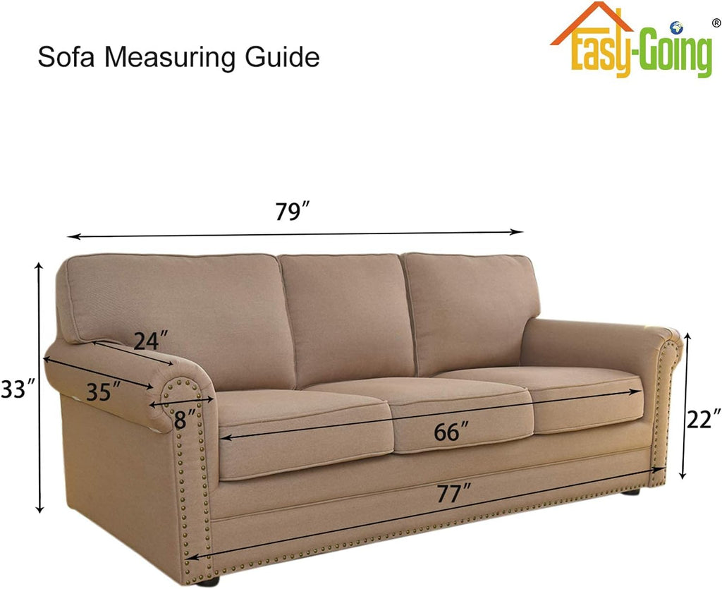 Easy-Going Stretch Sofa Slipcover 1-Piece Sofa Cover Furniture Protector Couch Soft with Elastic Bottom for Kids, Polyester Spandex Jacquard Fabric Small Checks (Sofa, Dark Gray)
